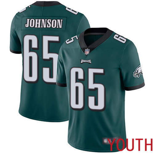 Youth Philadelphia Eagles #65 Lane Johnson Midnight Green Team Color Vapor Untouchable NFL Jersey Limited->youth nfl jersey->Youth Jersey